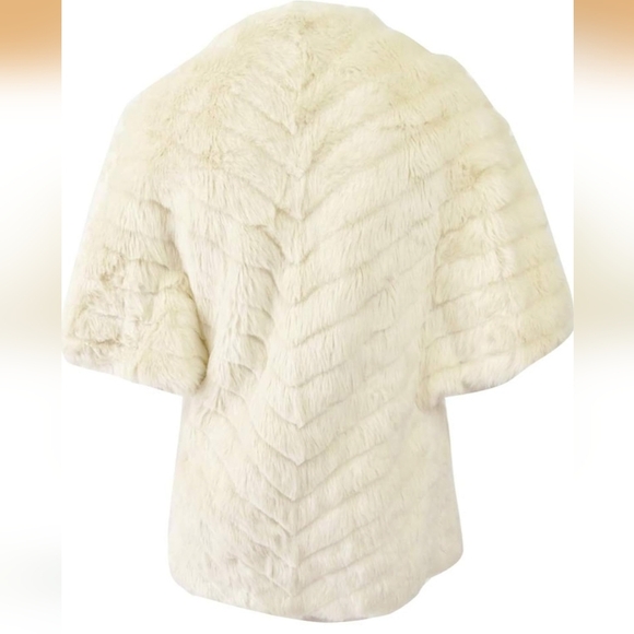 Tahari ASL Women's Faux-Fur Topper Jacket  Champagne Gold Size Small NWT - Picture 2 of 8